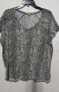 Sejour 1X Dark Taupe Snakeskin Top Plus
